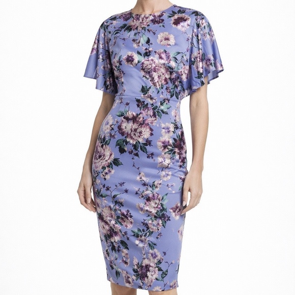 Black HaloUla Floral Sheath Dress.